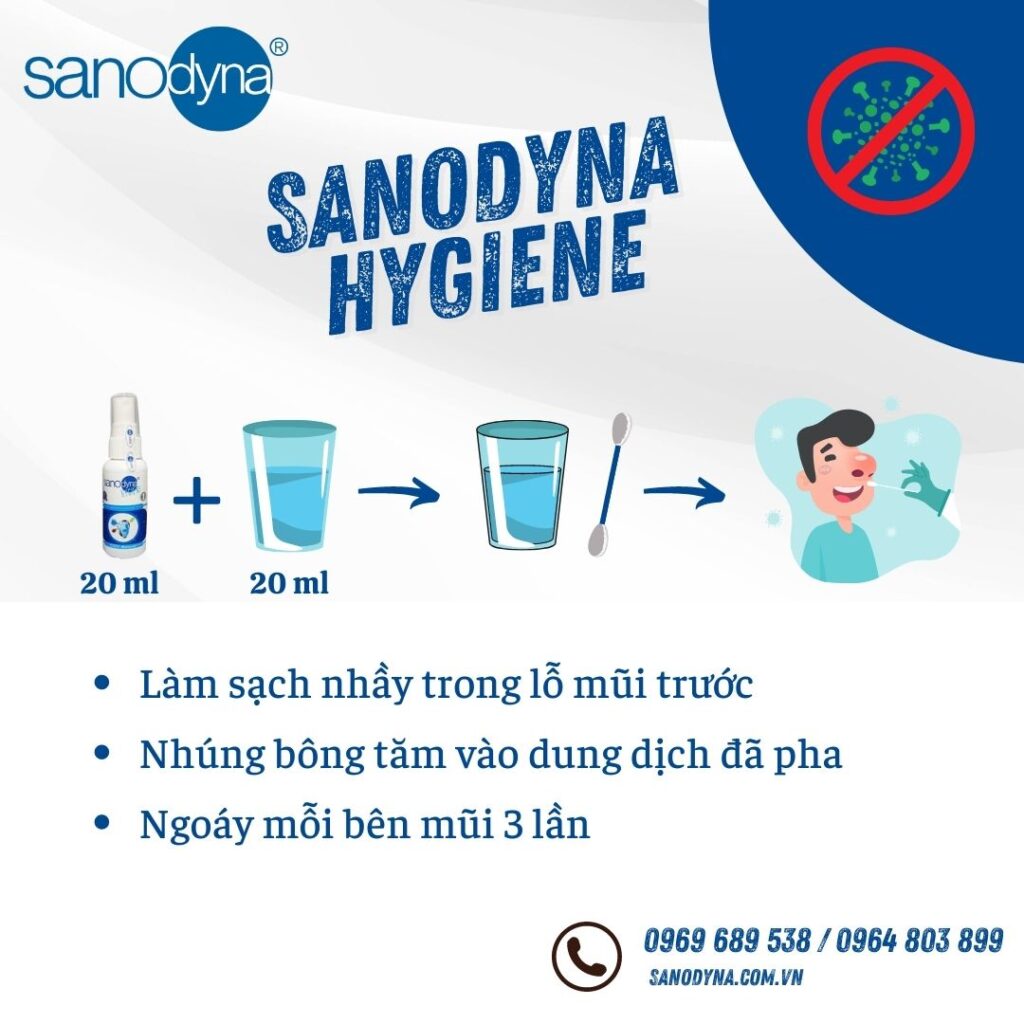 vệ sinh mũi đúng cách cho trẻ bằng Sanodyna Hygiene